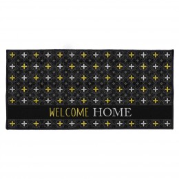 Tapis déco rectangulaire noir Barcelona imprimé